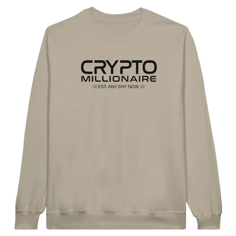 Crypto Millionaire Unisex Crewneck Sweatshirt Hoodie with Ribbed Hem Stretchable Secure