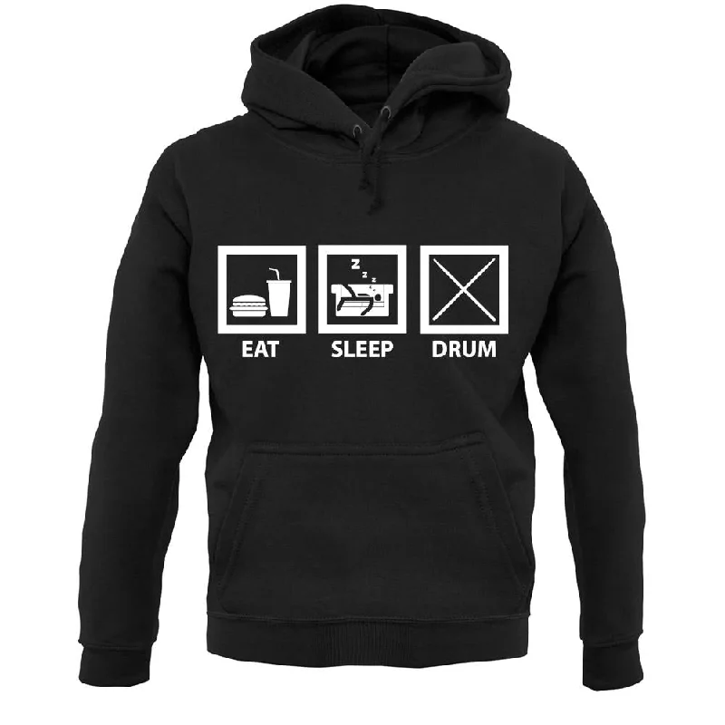 Eat Sleep Drum (Drummer) Unisex Hoodie Hoodie with Back Slit Movement Comfort