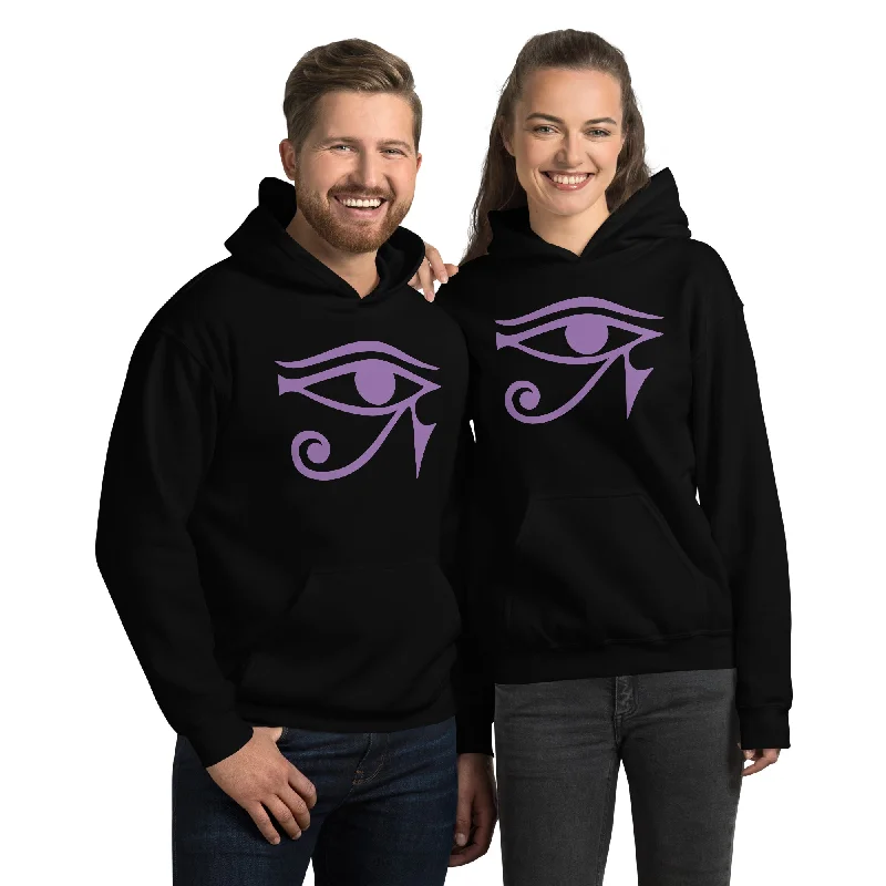 Eye of Ra Egyptian Goddess Unisex Hoodie Sweatshirt Purple Print Hoodie with Rhinestones Sparkly Elegant