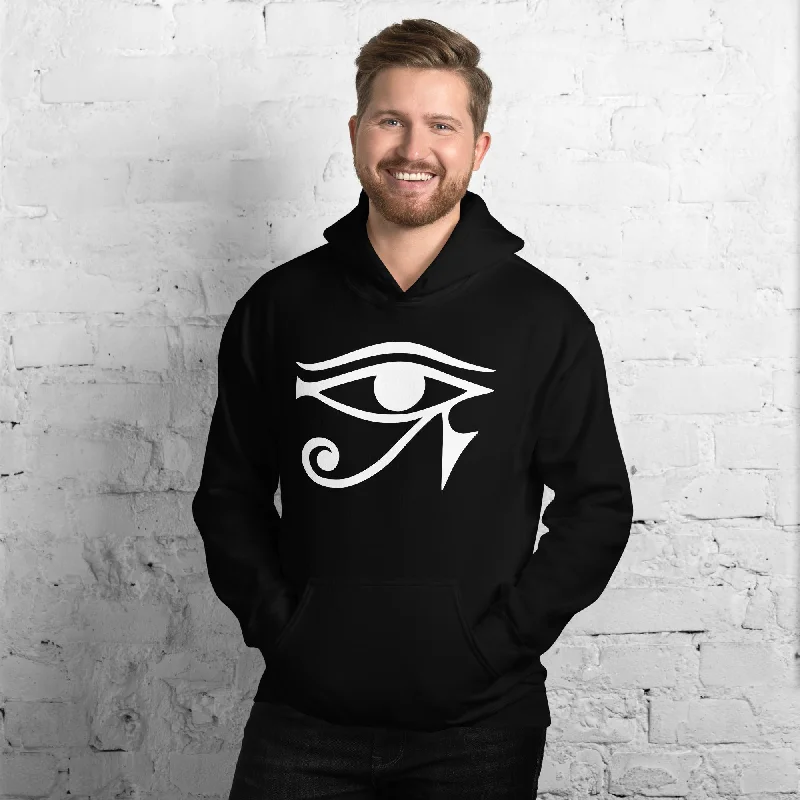 Eye of Ra Egyptian Goddess Unisex Hoodie Sweatshirt White Print Hoodie with Rolled Sleeves Casual Relaxed