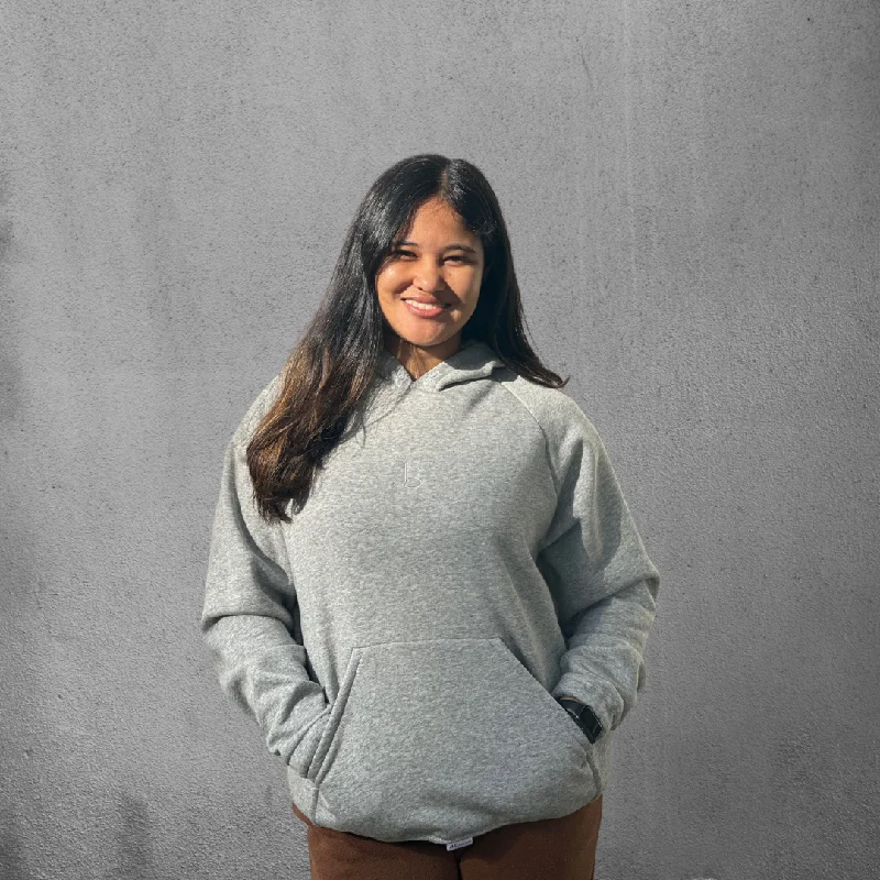 Grey Hoodie Women's Hoodie with Metallic Shiny Futuristic