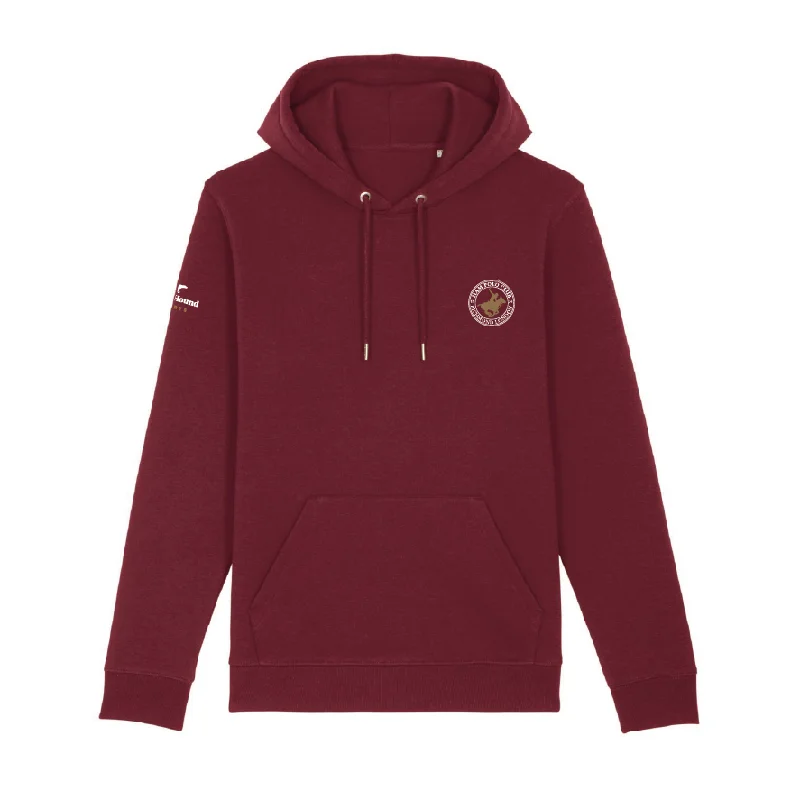 Ham Polo Burgundy Hoodie Hoodie with Slit Hem Functional Movement