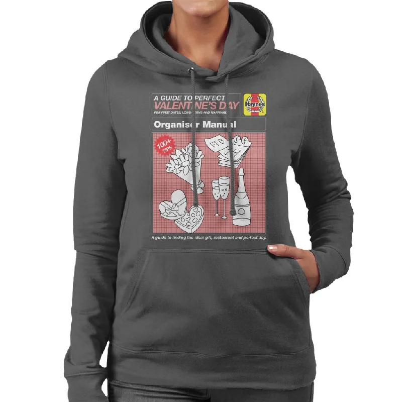 Haynes Perfect Valentines Organiser Manual Women's Hooded Sweatshirt Hoodie with Hem Applique Textured Unique