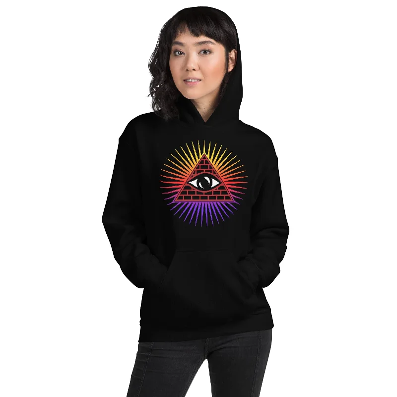 Illuminati All Seeing Psychic Eye Color Aura Unisex Hoodie Sweatshirt Hoodie with Hood Adjustable Protection