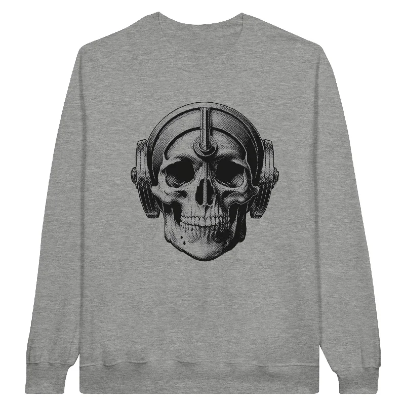 Iron Skull Unisex Crewneck Sweatshirt Hoodie with Half-Zip Sporty Casual