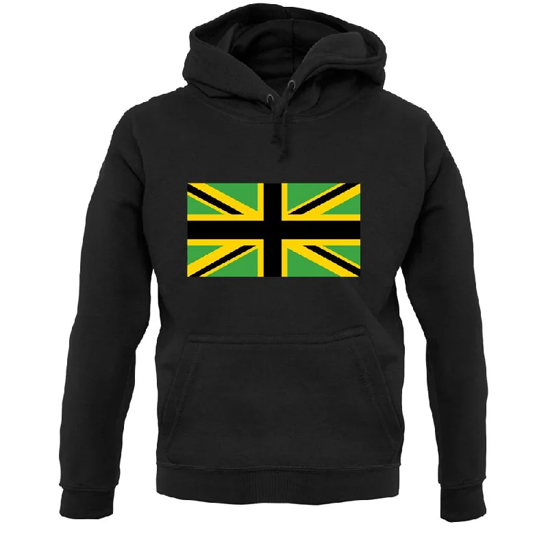 Jamaican Union Jack Unisex Hoodie Hoodie with Back Slit Movement Comfort