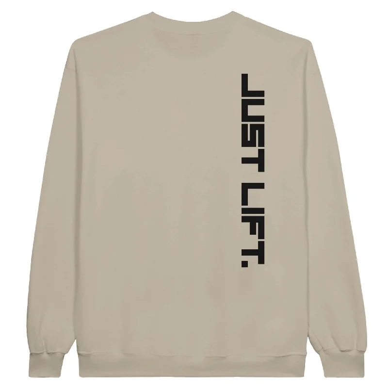 Just Lift Unisex Crewneck Sweatshirt Hoodie with Button Classic Timeless