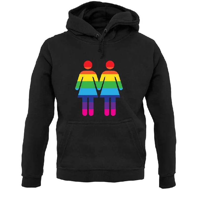 Lesbian Toilet Sign Unisex Hoodie Hoodie with Hem Patch Decorative Personalized