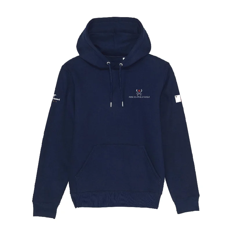 Malta Navy Hoodie Hoodie with Hem Detail Decorative Unique