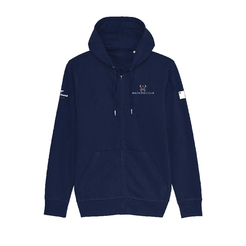 Malta Navy Zip Hoodie Zip Hoodie Drawstring Kangaroo Pocket