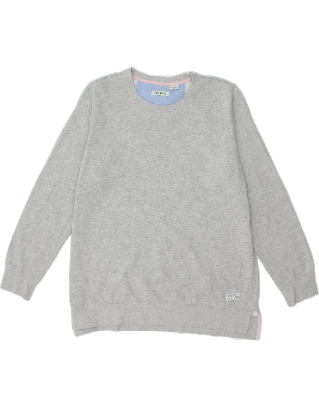 ORVIS Womens Sweatshirt Jumper UK 18 XL Grey Cotton Hoodie with Cuffed Sleeves Snug Secure