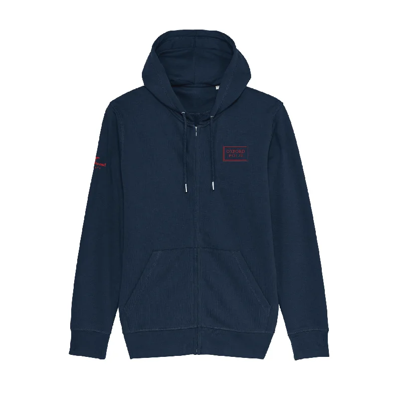 Oxford Polo Zip Hoodie - Unisex Hoodie with Velcro Closure Adjustable Secure