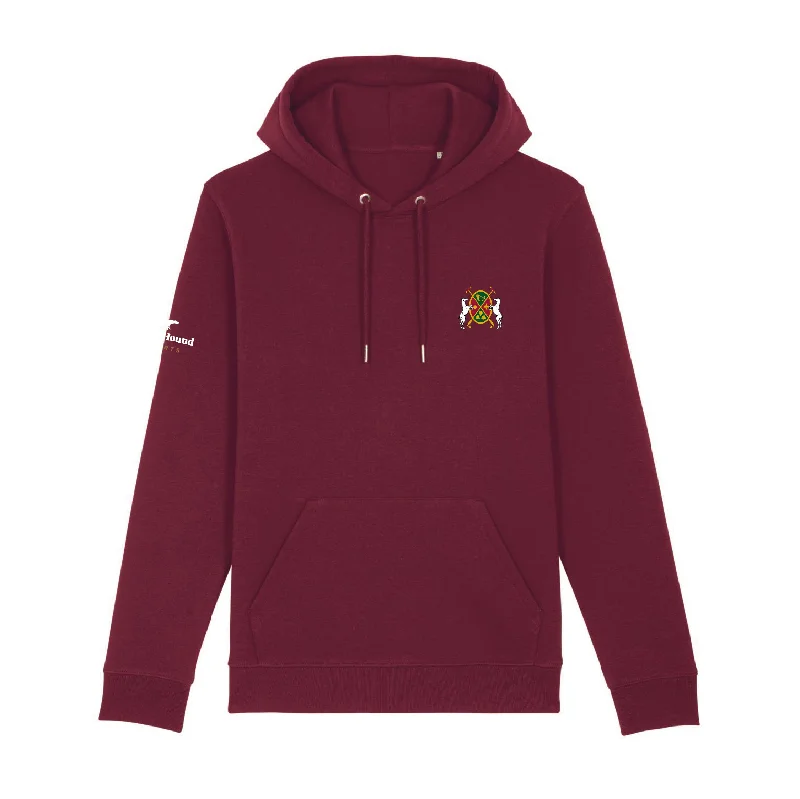 Polo Club de Chantilly Burgundy Hoodie Hoodie with Distressed Vintage Worn