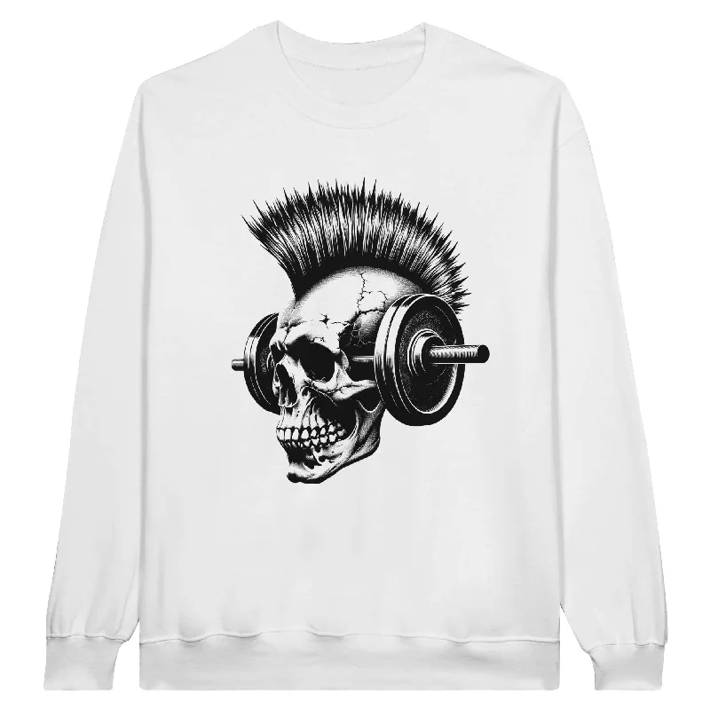 Punk Rock Skeleton Unisex Crewneck Sweatshirt Cotton Hoodie Fleece Lining Warmth