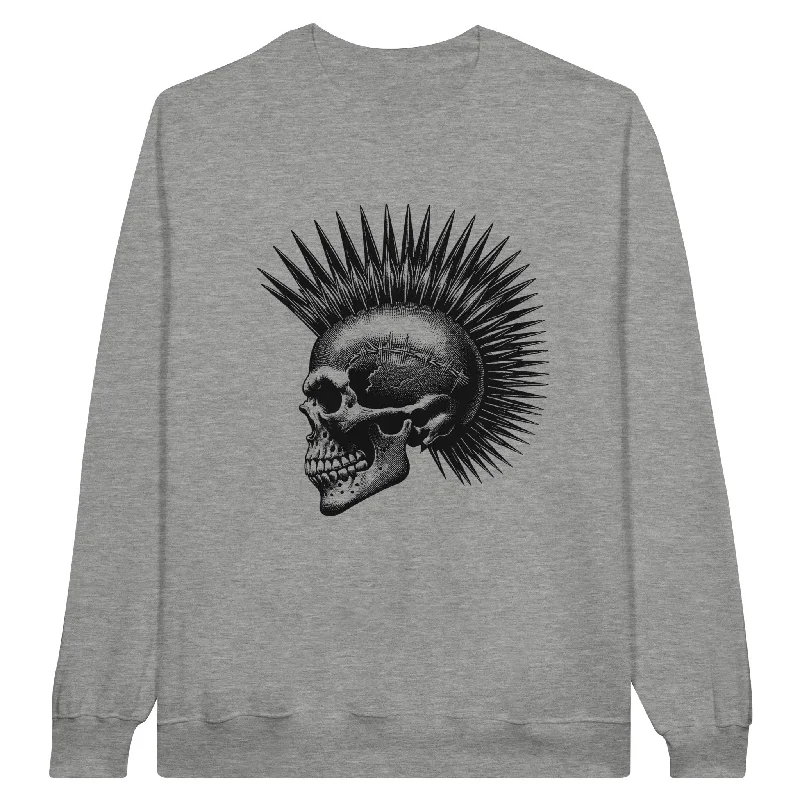 Punk Skull Unisex Crewneck Sweatshirt Hoodie with Belted Waist Structured Tailored