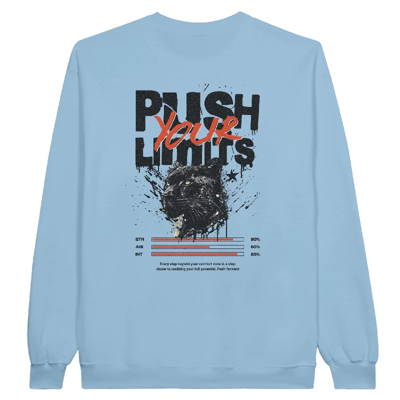 Push Your Limits Unisex Crewneck Sweatshirt Hoodie with Applique Textured Unique