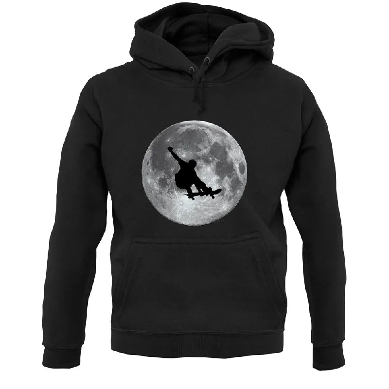 Skateboarder Moon Unisex Hoodie Hoodie with Mesh Breathable Sporty