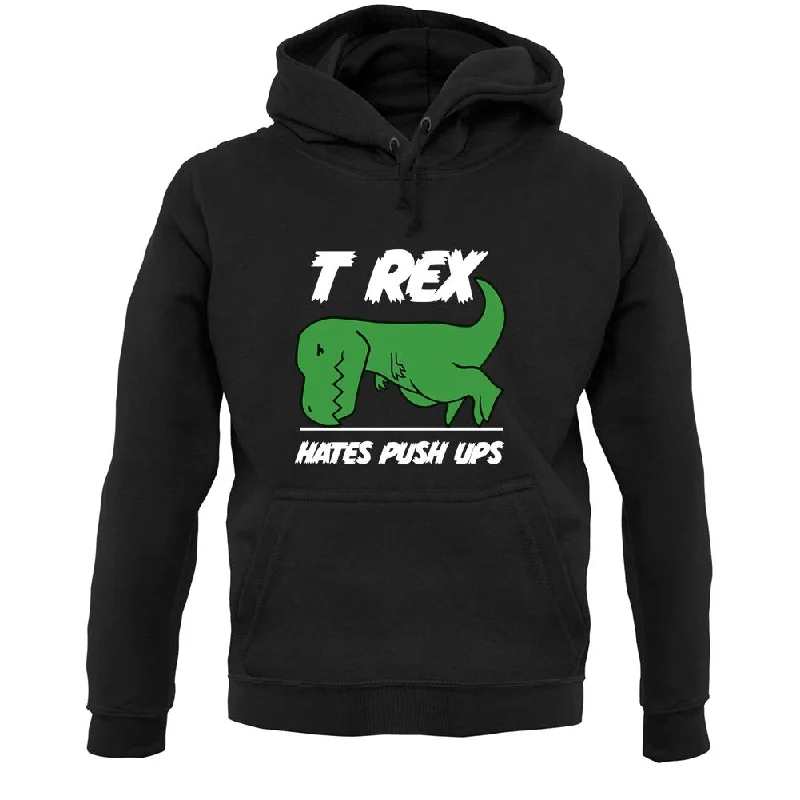 T-Rex Hates Pushups Unisex Hoodie Hoodie with Hem Applique Textured Unique