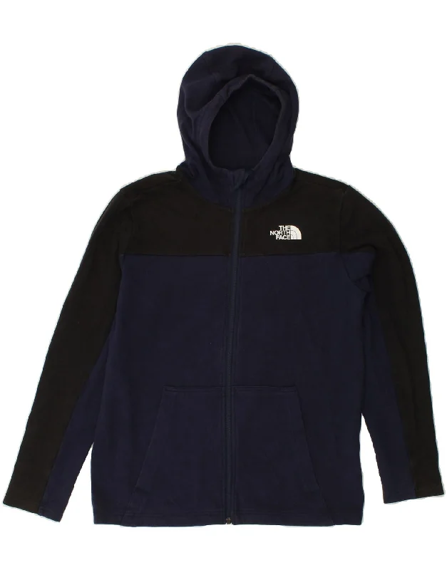 THE NORTH FACE Boys Zip Hoodie Sweater 14-15 Years XL Navy Blue Hoodie with Longline Fit Extended Stylish