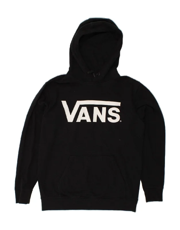 VANS Mens Graphic Hoodie Jumper Small Black Cotton Hoodie with Full-Zip Functional Layering