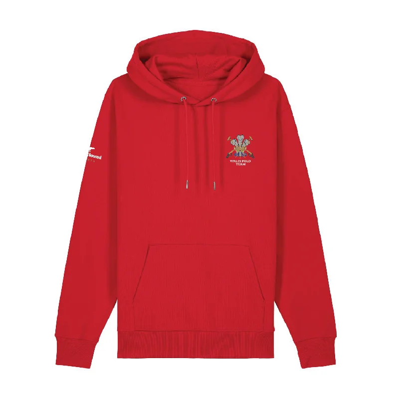 Wales Polo Hoodie Hoodie with Cuffed Sleeves Snug Secure