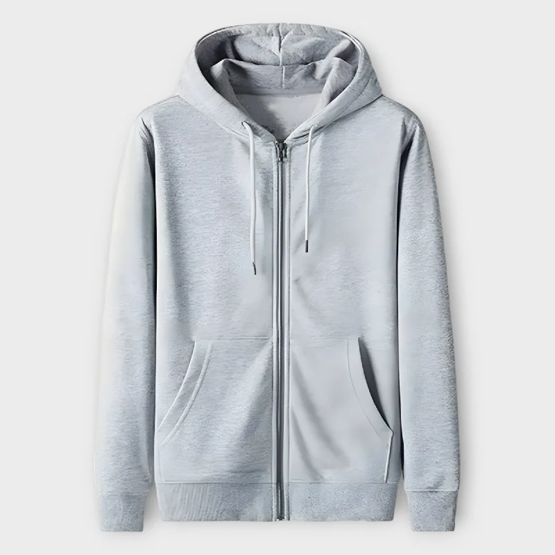 Winter Gray Zipper Basic Hoodie For Women's Hoodie with Relaxed Fit Easy Casual