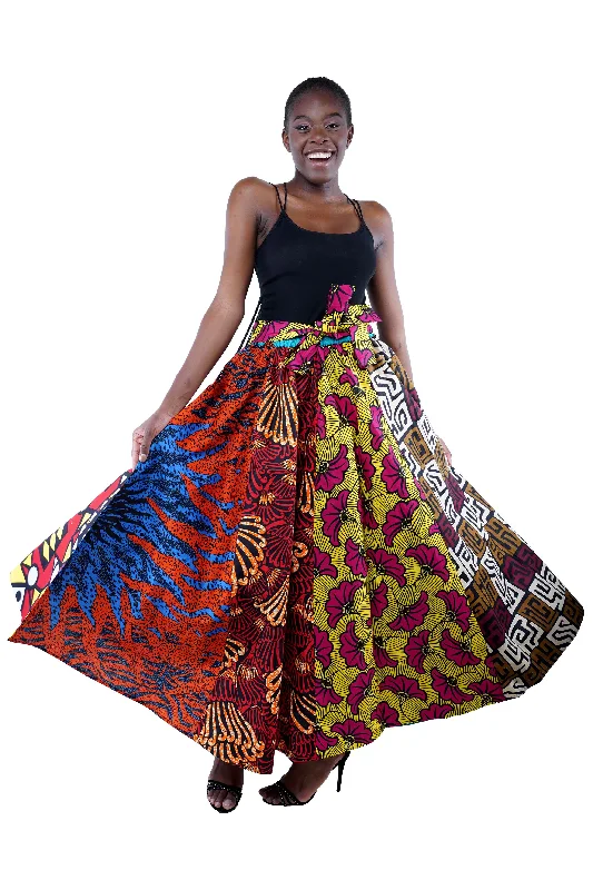 African Long Maxi Skirt silk skirt lustrous