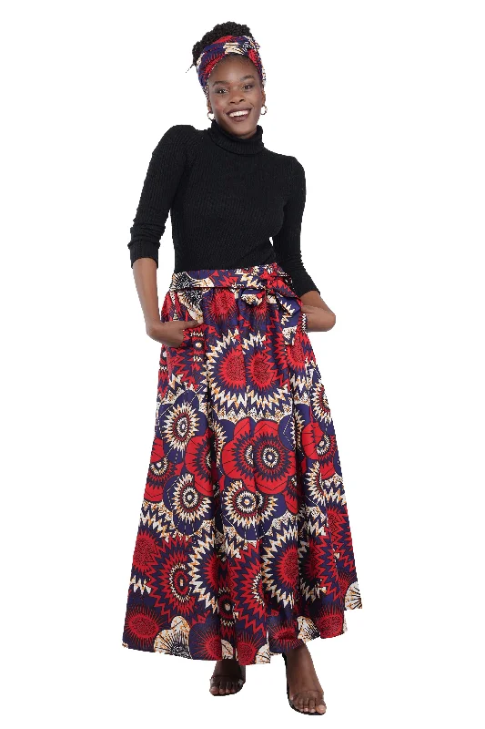 African Long Maxi Skirt velvet skirt plush