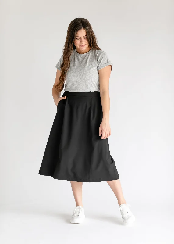 Briar A-Line Midi Skirt denim skirt trendy