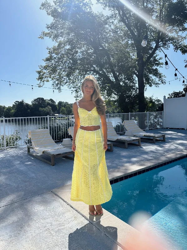 Limoncello Skirt - Lemon spandex blend skirt