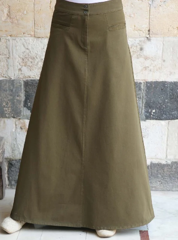 Cotton Flattering Fit A-Line Skirt silk skirt lustrous