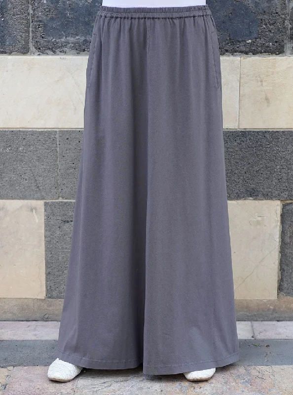 Cotton Jersey Maxi Skirt with Pockets linen skirt airy