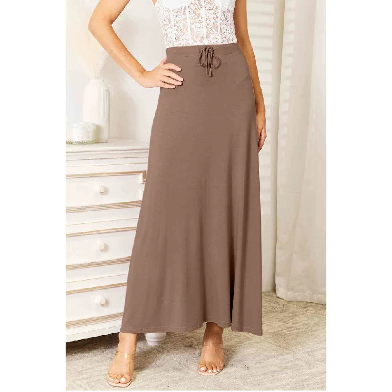 Drawstring Waist Maxi Skirt velvet skirt luxury