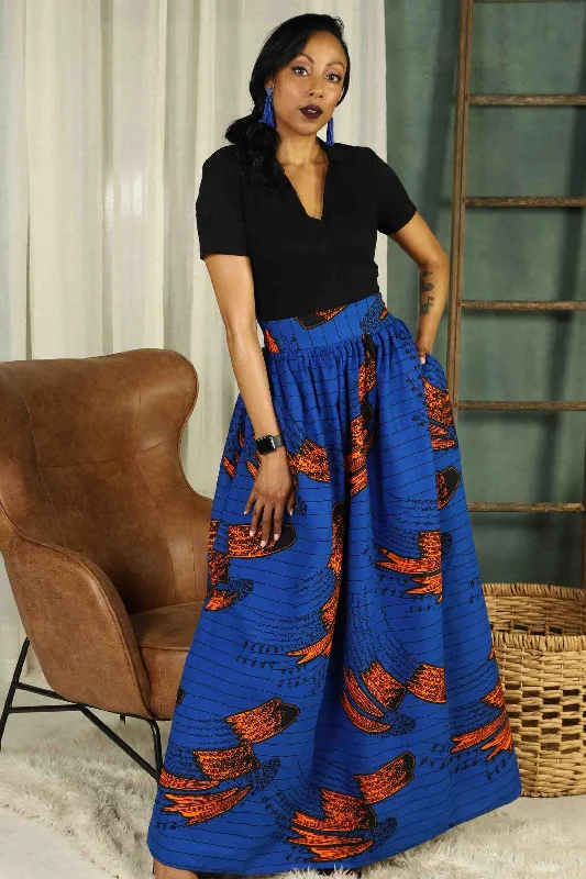 FATAYE African Print Maxi Skirt silk skirt lustrous