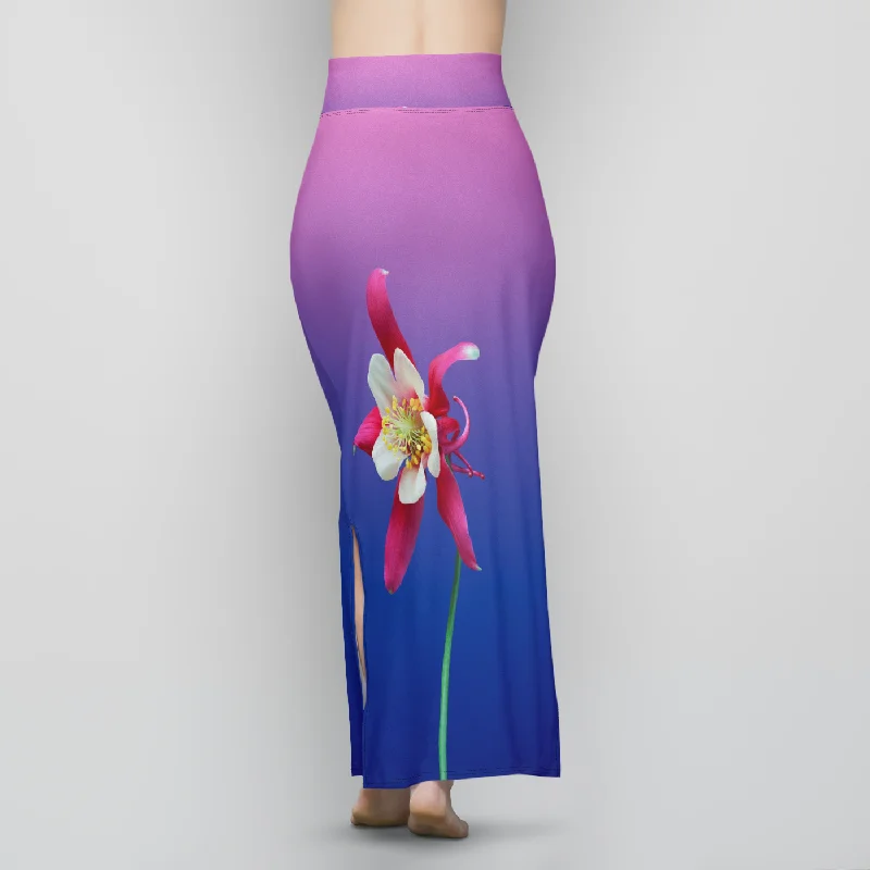 My Lillie - One Flower  Maxi Skirt velvet skirt luxurious