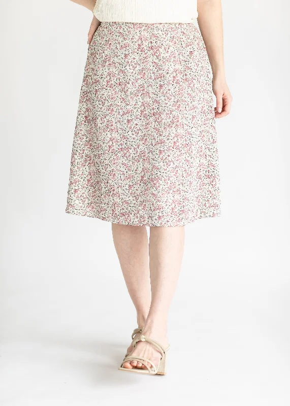 Rose Bud Print Midi Skirt - FINAL SALE denim skirt classic