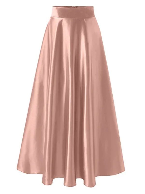 Maxi Skirts Women High Waist Long Silk Satin Skirt silk skirt elegant