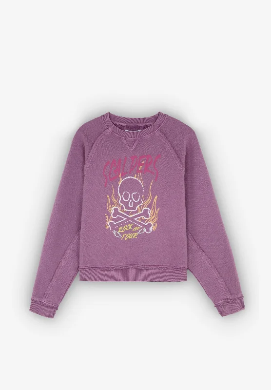 FLAME SKULL SWEATER Fleece Sweater Nylon Polyester