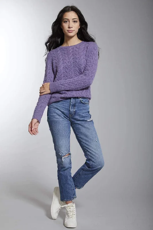 5 Gauge Cableknit Pullover Lilac