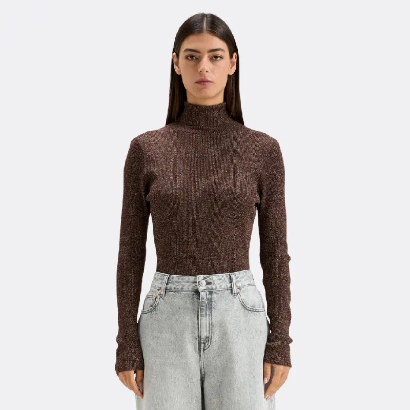 Anoit Sweater (Chestnut) Sequined Glittery Shiny