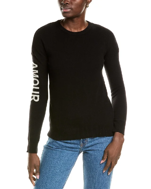 Zadig & Voltaire Gaby Amour Intarsia Wool & Cashmere-Blend Sweater Sequined Glittery Shiny