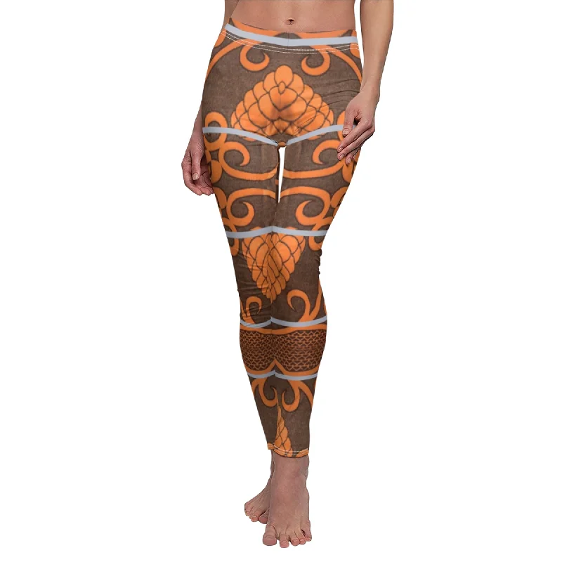 Brown and Orange Basotho Legging, Black Panther Costume Cozy Ribbed Leggings