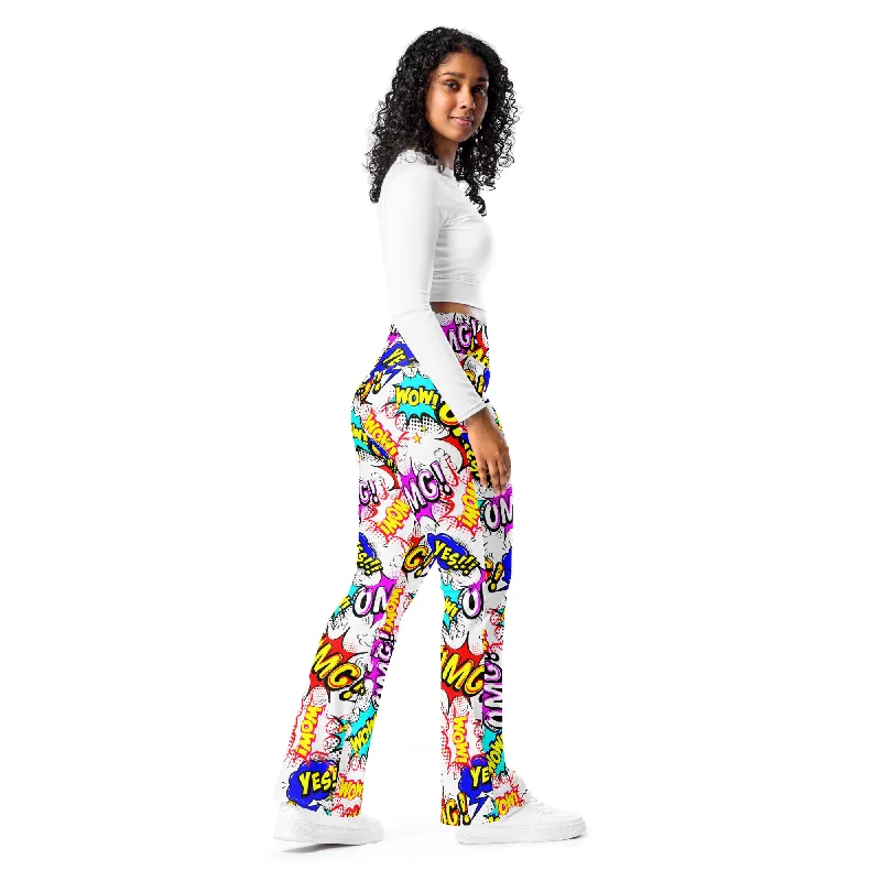 Cartoon Flare leggings, lioness-love Trendy Tie-Dye Leggings