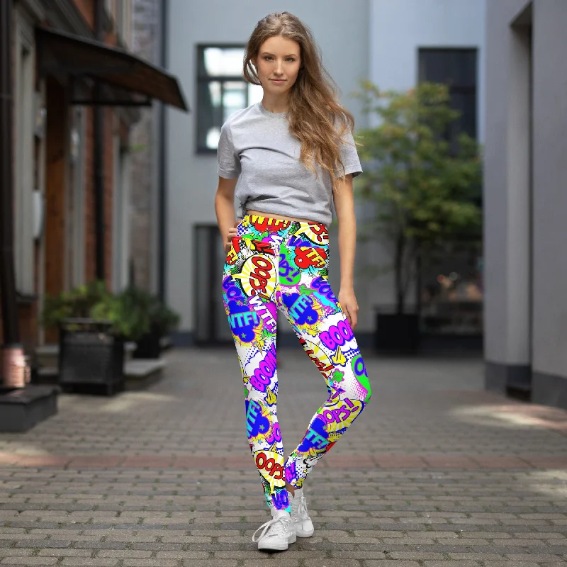 Colorful Cartoon Yoga Leggings Soft, Stretchy & Comfortable, lioness-love Comfortable Printed Workout Leggings