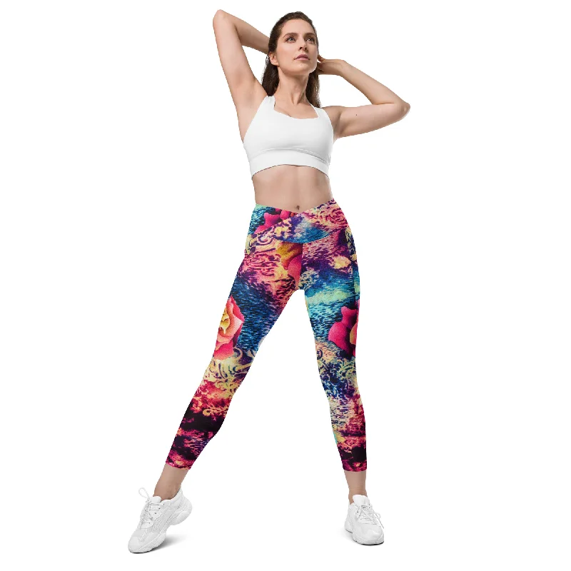 Crossover leggings with pockets Fashionable Tummy Control Leggings