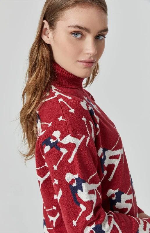 Desi Sweater | Deep Red Iron Safe Non-Iron Wrinkle Free