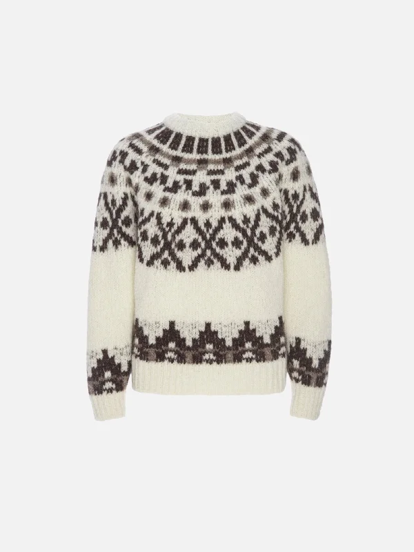 Fair Isle Sweater -- Cream Multi Terry Terry Cloth Terry Knit