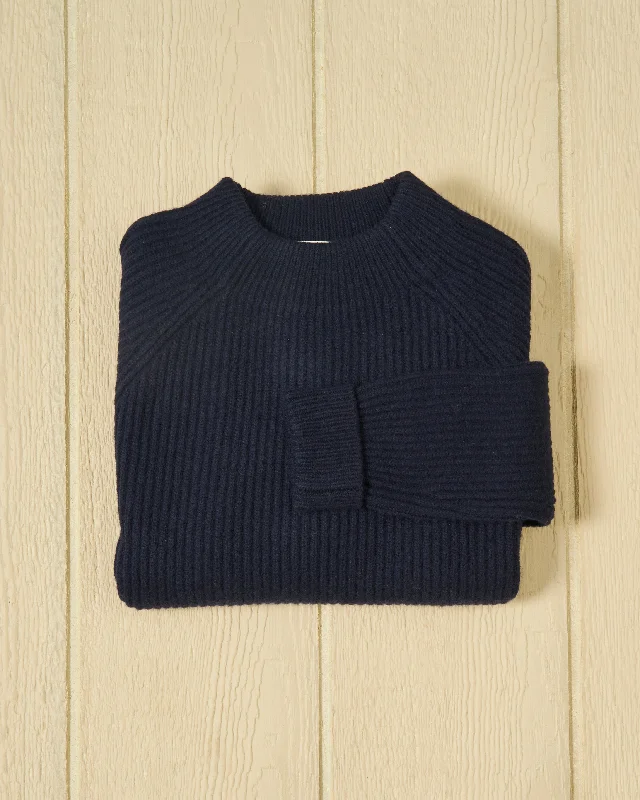 Helena Lambswool Sweater in Navy Long Sweater Short Sweater Cropped Sweater