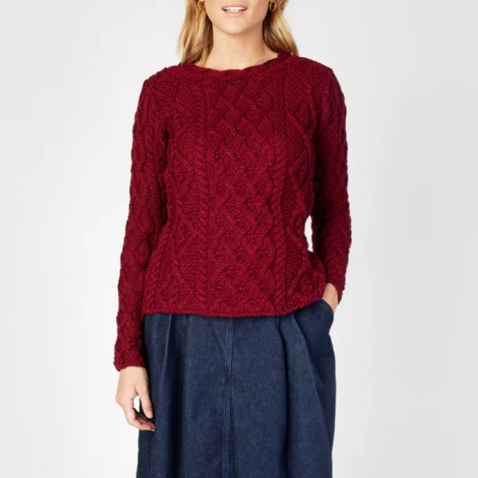 Lattice Cable Lambay Aran Sweater Polka Dot Checkered Tartan