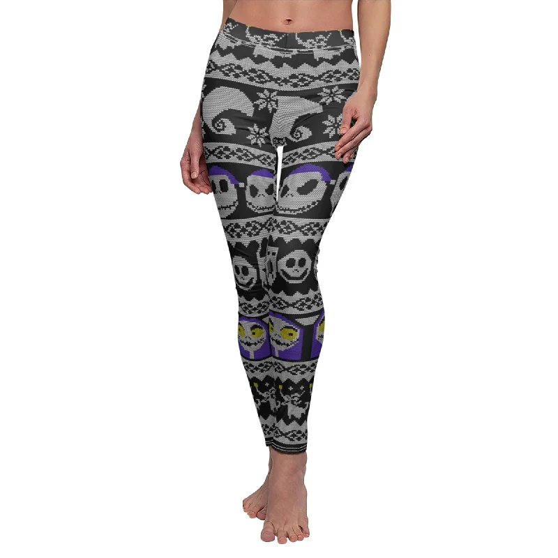 Nightmare Before Christmas Ugly Legging, Nightmare Before Christmas Costume Stylish Colorful Activewear Leggings